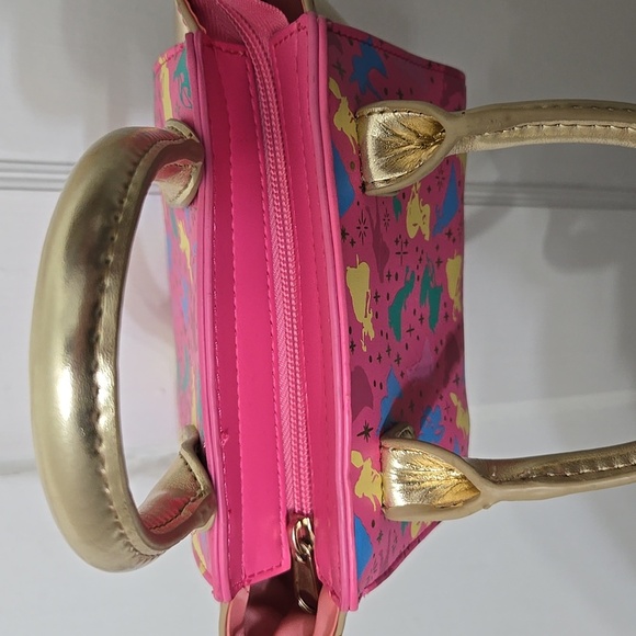 Disney Princess Girls Pink Gold Pastel Crossbody Purse Excellent Condition - Picture 4 of 8